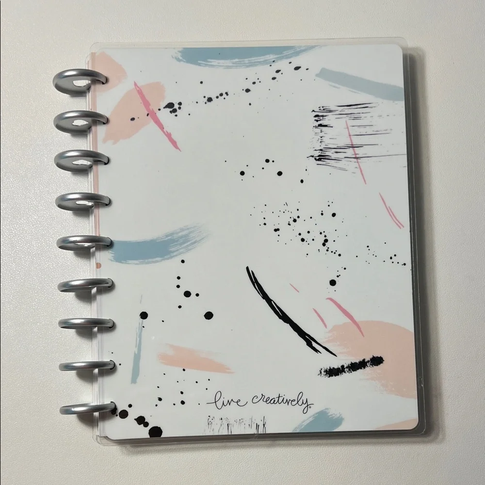 The Happy Planner - Artistic Brushstroke Design in Pink, Blue, and Black